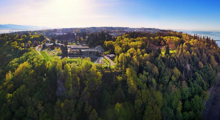 Panorama of Museum of Anthropology and UBC Vancouver campus 